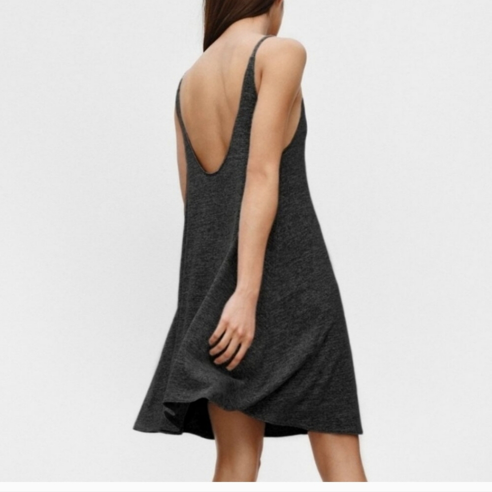 Wilfred Free dress Small gray Rafaelli heathered v neck swing spaghetti Strap
